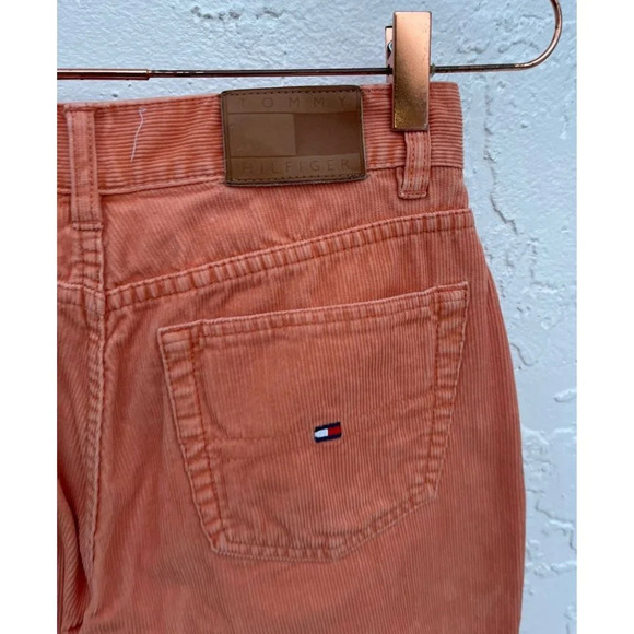 Tommy Hilfiger Jeans Womens High Rise Slim Fit Corduroy Pants Orange Sz 2 - Picture 4 of 9
